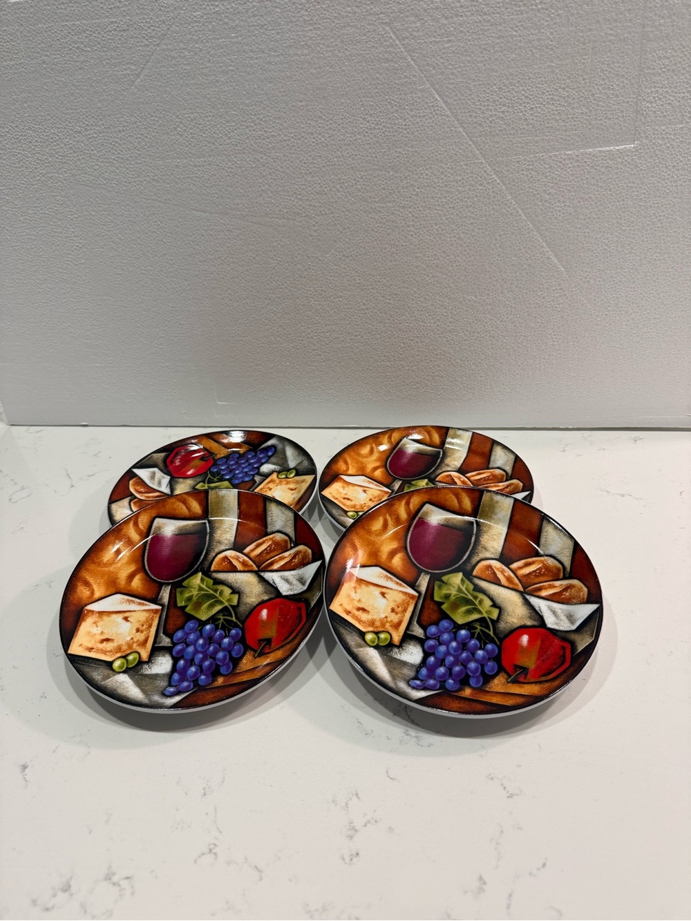 MSC Ceramic Fruit & Cheese Coaster Set — Multicolor